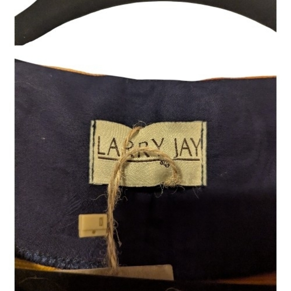 Larry Jay Ghanaian Designer Stylish Long Orange and Indigo Coat - Picture 4 of 10